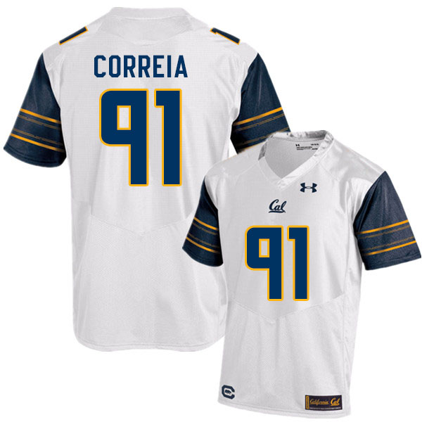Men #91 Ricky Correia Cal Bears College Football Jerseys Sale-White